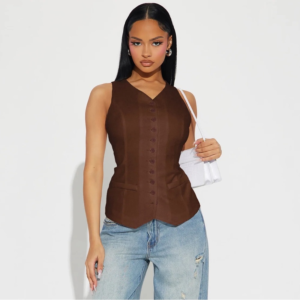 Brooklyn Babe Vest Top - Chocolate